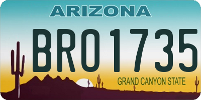 AZ license plate BRO1735