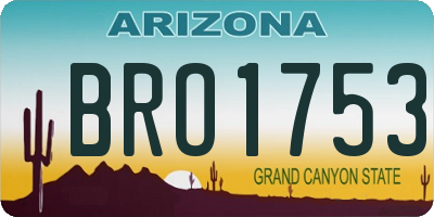 AZ license plate BRO1753