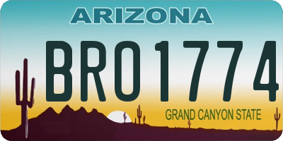 AZ license plate BRO1774