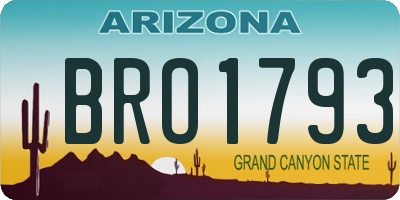 AZ license plate BRO1793
