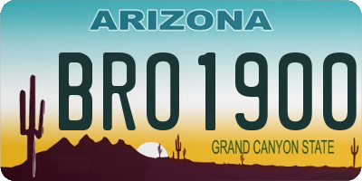 AZ license plate BRO1900