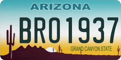 AZ license plate BRO1937