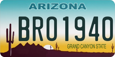 AZ license plate BRO1940