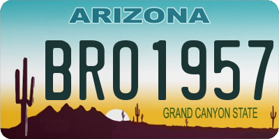 AZ license plate BRO1957