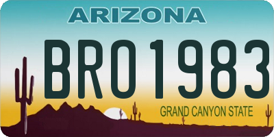 AZ license plate BRO1983