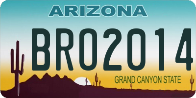 AZ license plate BRO2014