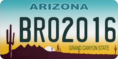 AZ license plate BRO2016