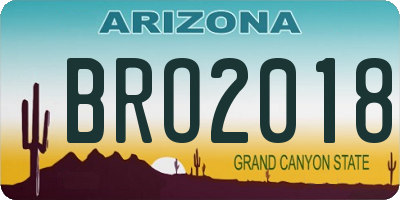 AZ license plate BRO2018