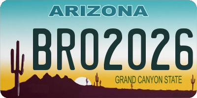 AZ license plate BRO2026
