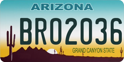 AZ license plate BRO2036