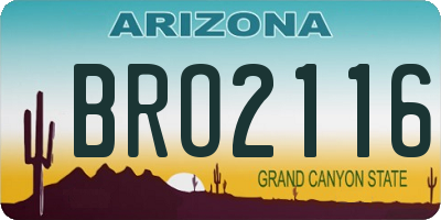AZ license plate BRO2116