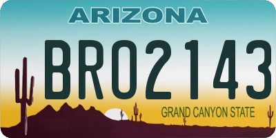 AZ license plate BRO2143
