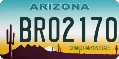 AZ license plate BRO2170