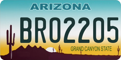 AZ license plate BRO2205