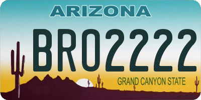 AZ license plate BRO2222
