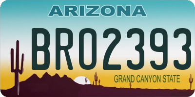 AZ license plate BRO2393