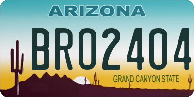 AZ license plate BRO2404