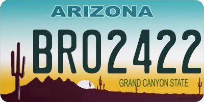 AZ license plate BRO2422