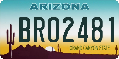 AZ license plate BRO2481