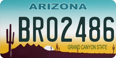 AZ license plate BRO2486