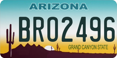 AZ license plate BRO2496