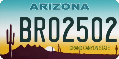 AZ license plate BRO2502