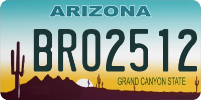 AZ license plate BRO2512