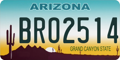 AZ license plate BRO2514