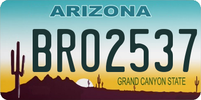 AZ license plate BRO2537