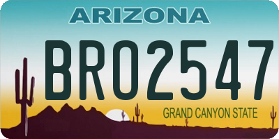 AZ license plate BRO2547
