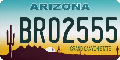 AZ license plate BRO2555