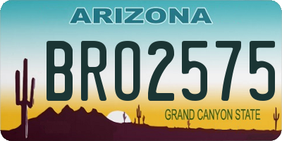 AZ license plate BRO2575