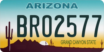 AZ license plate BRO2577