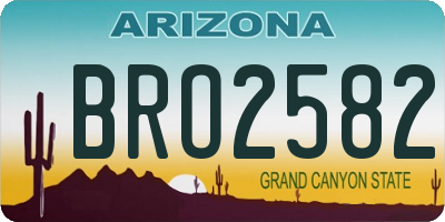 AZ license plate BRO2582