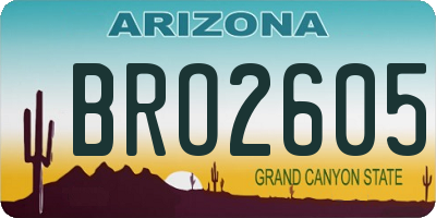 AZ license plate BRO2605