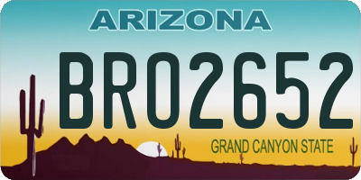 AZ license plate BRO2652