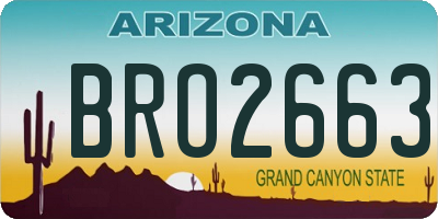 AZ license plate BRO2663