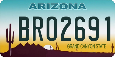 AZ license plate BRO2691