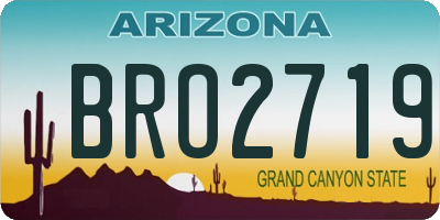 AZ license plate BRO2719