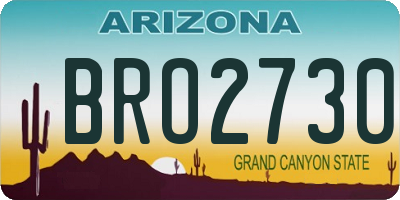 AZ license plate BRO2730