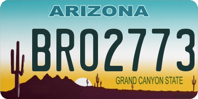 AZ license plate BRO2773
