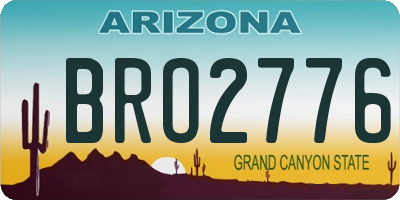 AZ license plate BRO2776