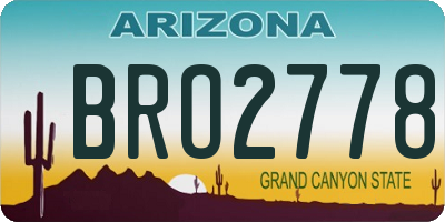 AZ license plate BRO2778