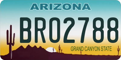 AZ license plate BRO2788