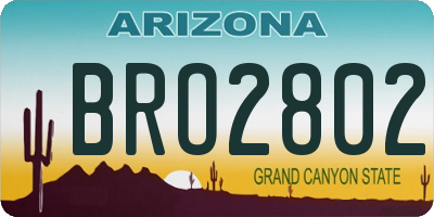 AZ license plate BRO2802