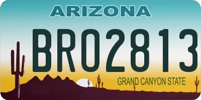 AZ license plate BRO2813