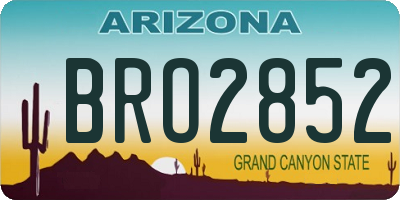 AZ license plate BRO2852