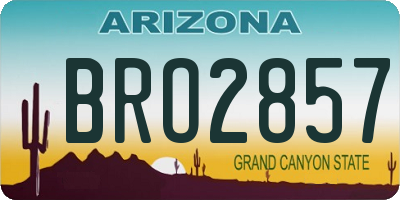 AZ license plate BRO2857