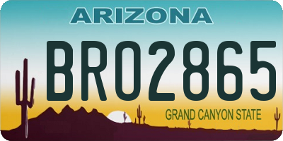 AZ license plate BRO2865