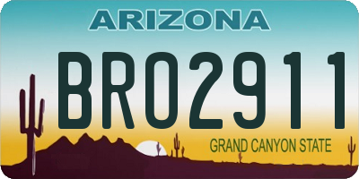 AZ license plate BRO2911
